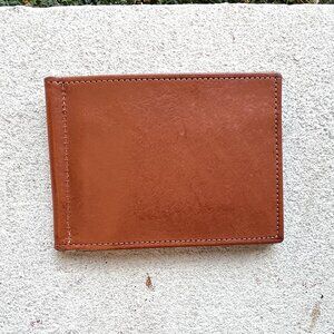 COACH Vintage 90s Mens Water Buffalo Breast Pocket Billfold British Tan Wallet